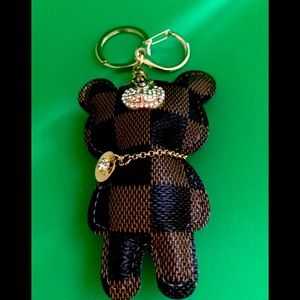Pu Leather Diamond Presbyopia Keychains Pendent